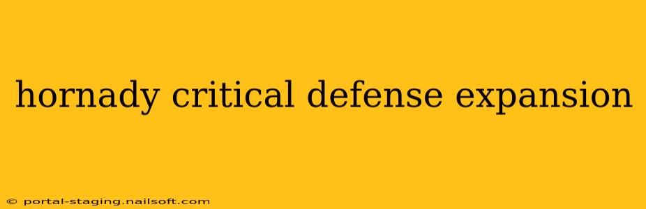 hornady critical defense expansion
