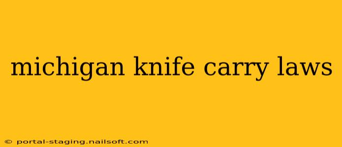 michigan knife carry laws