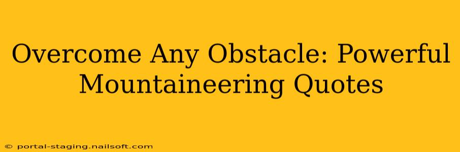 Overcome Any Obstacle: Powerful Mountaineering Quotes